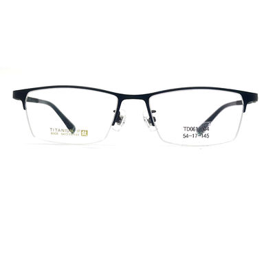 Buen precio TD061 Elegante marco de titanio para anteojos con forma de ojo semirrims y diseño rectangular en línea