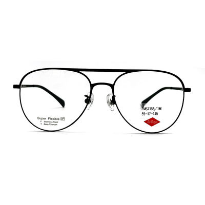 Buen precio FMS7155 Unisex Pilot Eye Shape Frente de acero inoxidable con templas de titanio en línea