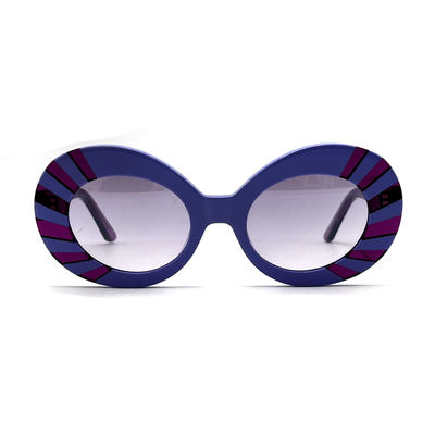 Buen precio AS102 Lentes de sol con marco redondo de acetato para mujer 100% protección UV en línea