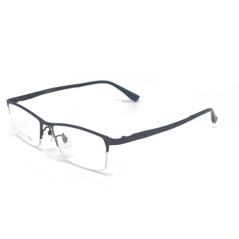 TD061 Elegante marco de titanio para anteojos con forma de ojo semirrims y diseño rectangular