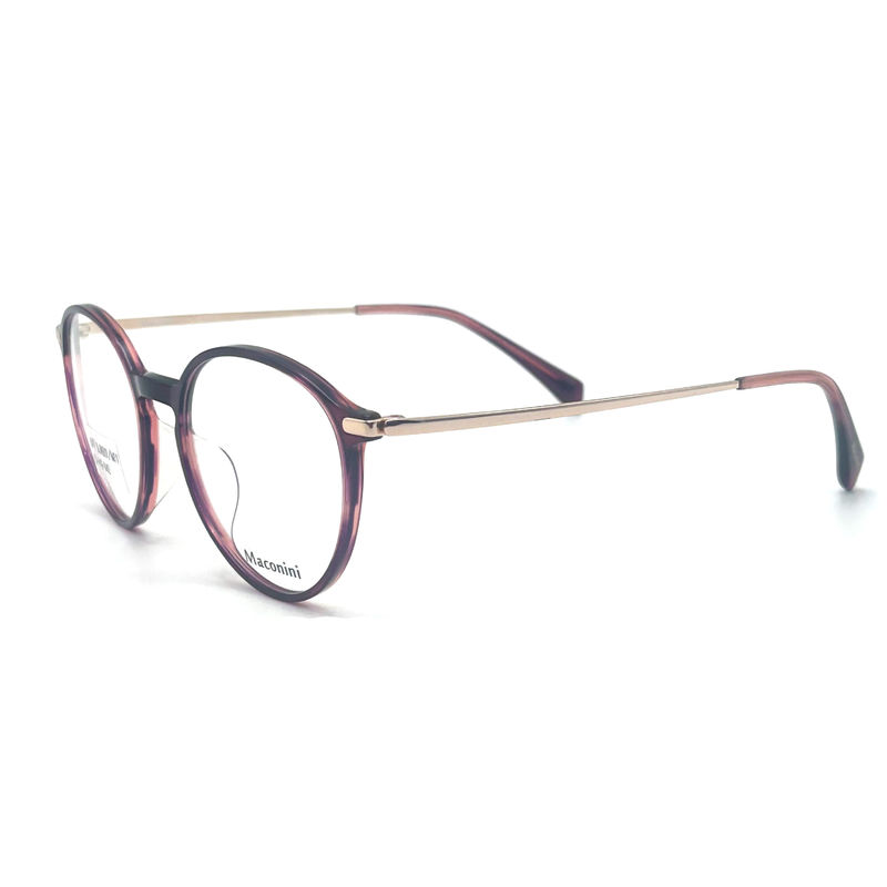 OPT SUN001 Acetato Cuadro óptico con templos de alta elasticidad estilo redondo de moda