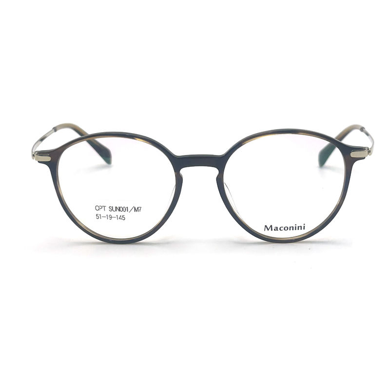 OPT SUN001 Acetato Cuadro óptico con templos de alta elasticidad estilo redondo de moda