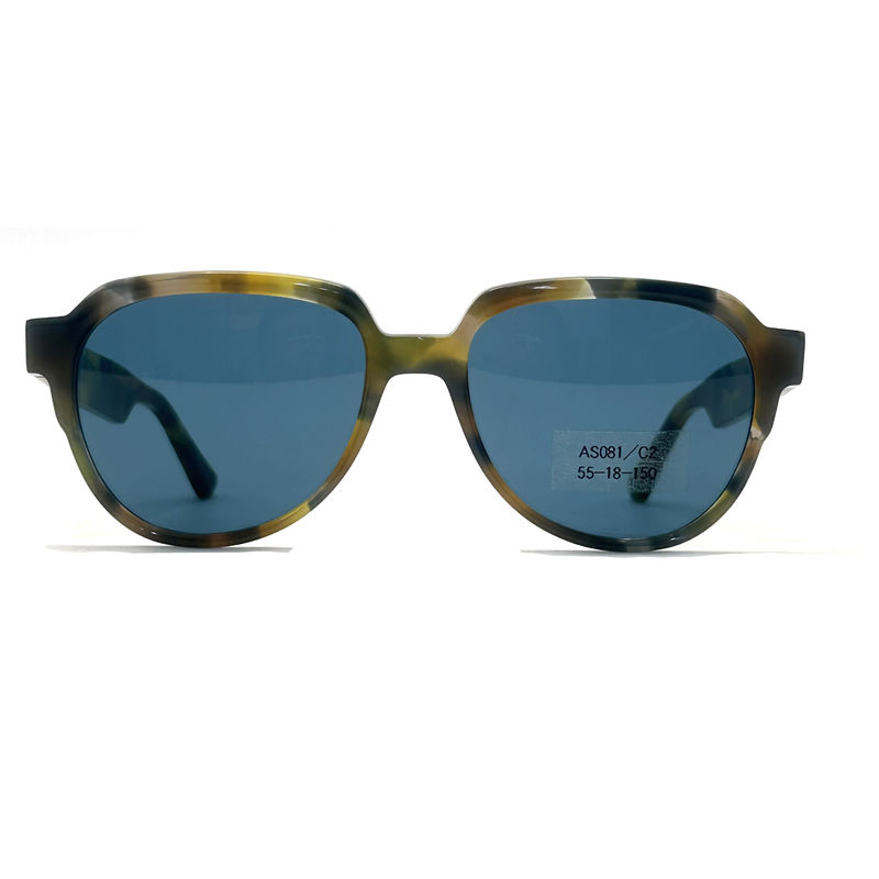 AS081 CR 39 Material de lente Acetato de marco Gafas de sol para pilotos y forma de los ojos