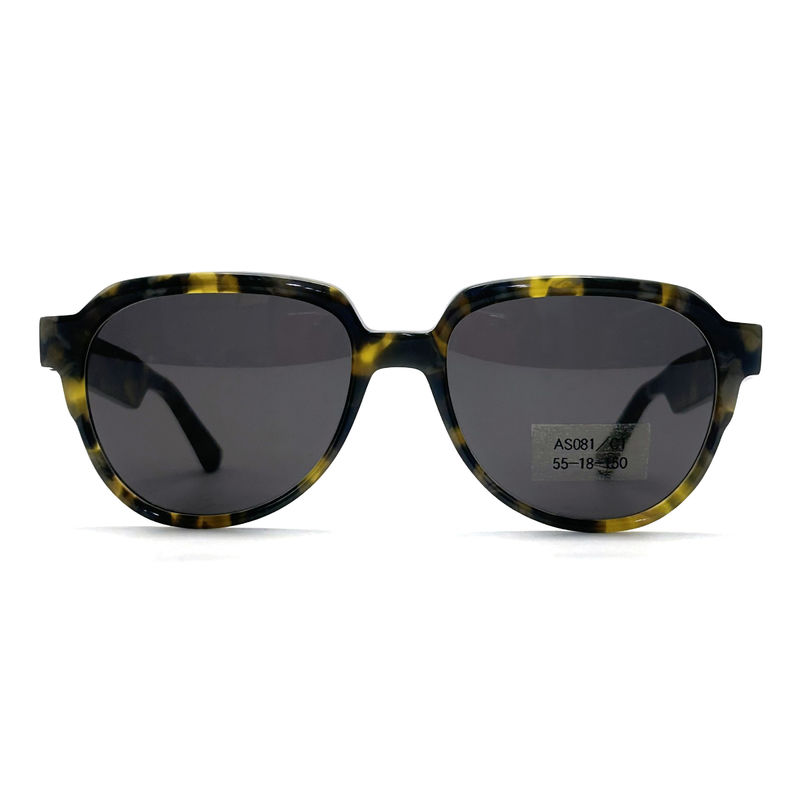 AS081 CR 39 Material de lente Acetato de marco Gafas de sol para pilotos y forma de los ojos