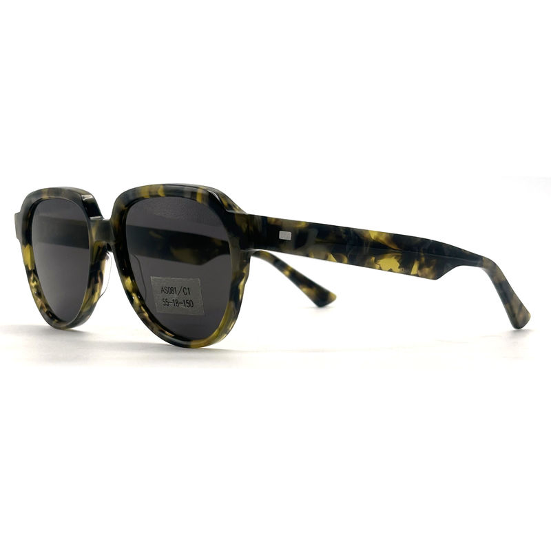 AS081 CR 39 Material de lente Acetato de marco Gafas de sol para pilotos y forma de los ojos