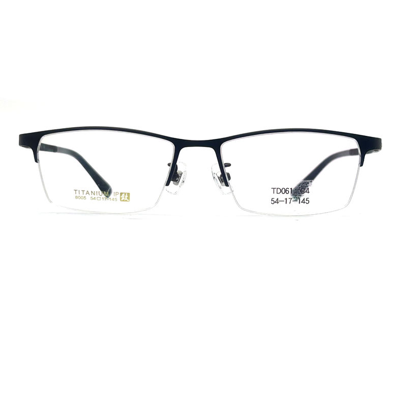 TD061 Elegante marco de titanio para anteojos con forma de ojo semirrims y diseño rectangular