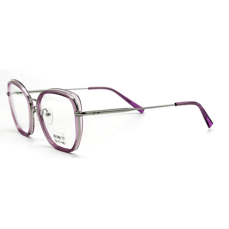 BD138M Gafas de acetato de metal de estilo vintage cuadrado personalizado para mujeres
