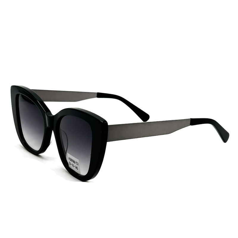 AS091M Gafas de sol clásicas para mujeres con marco de acetato con lente CR 39 100% protección UV 145mm longitud de templo