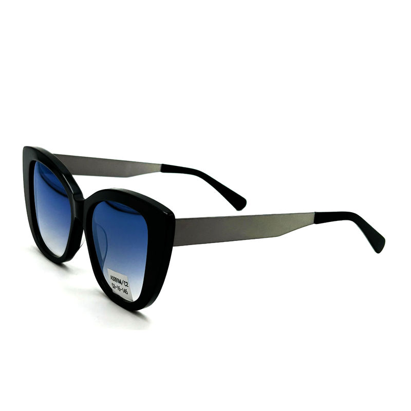 AS091M Gafas de sol clásicas para mujeres con marco de acetato con lente CR 39 100% protección UV 145mm longitud de templo