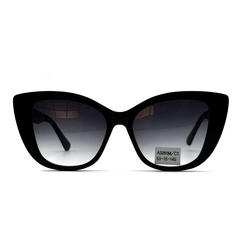 AS091M Gafas de sol clásicas para mujeres con marco de acetato con lente CR 39 100% protección UV 145mm longitud de templo
