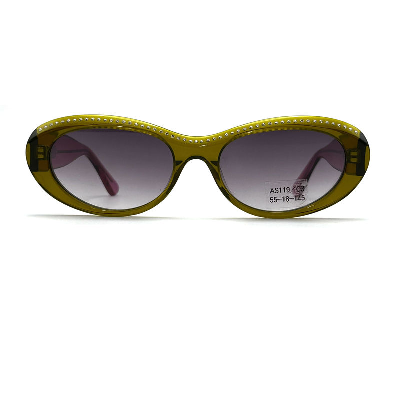 Cuadro de hoja de acetato para mujeres gafas de sol clásicas de mariposa con Strass-AS119,Fábrica ODM / OEM
