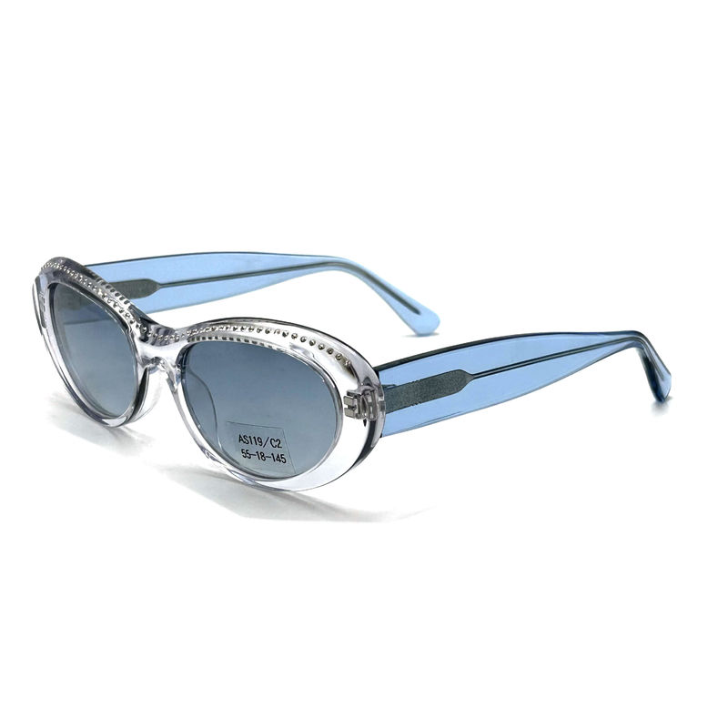 Cuadro de hoja de acetato para mujeres gafas de sol clásicas de mariposa con Strass-AS119,Fábrica ODM / OEM