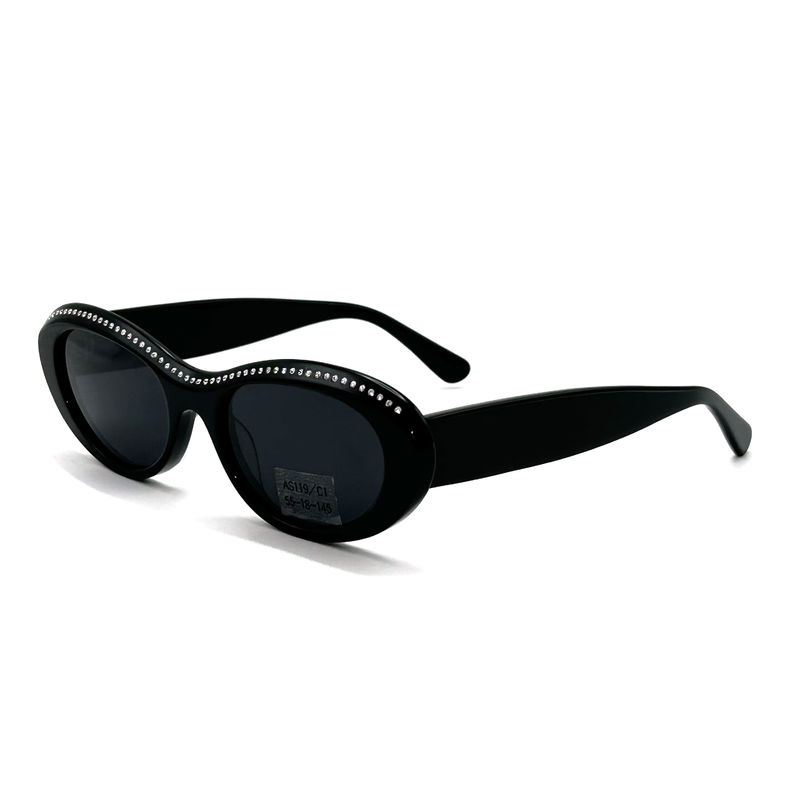 Cuadro de hoja de acetato para mujeres gafas de sol clásicas de mariposa con Strass-AS119,Fábrica ODM / OEM