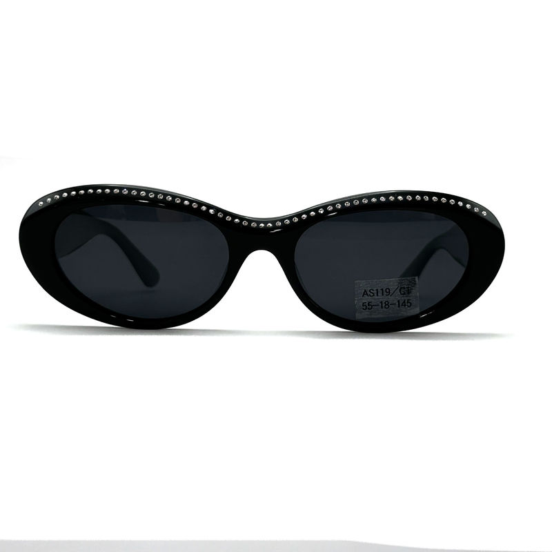 Cuadro de hoja de acetato para mujeres gafas de sol clásicas de mariposa con Strass-AS119,Fábrica ODM / OEM