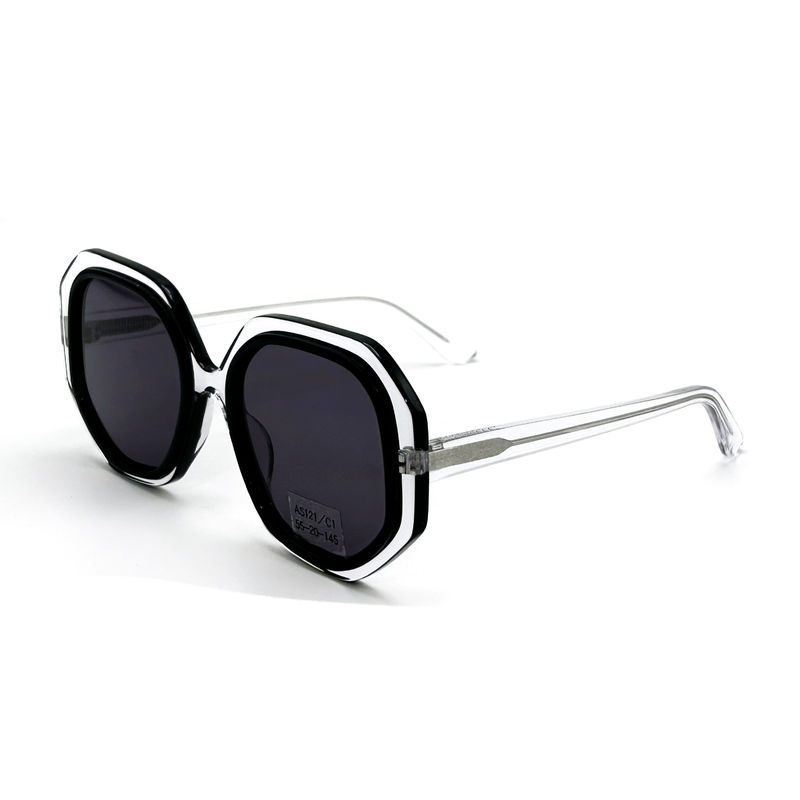CR39 Unisex Acetate Frame gafas de sol con 100% de protección UV-modelo AS121, OEM / Fabrica personalizada