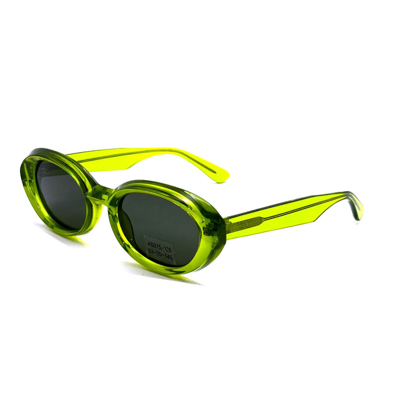 Gafas de sol de marco de acetato de moda con forma de ojo oval y marco clásico modelo de estilo AS075, Gafas de sol Manufactura OEM/ODM