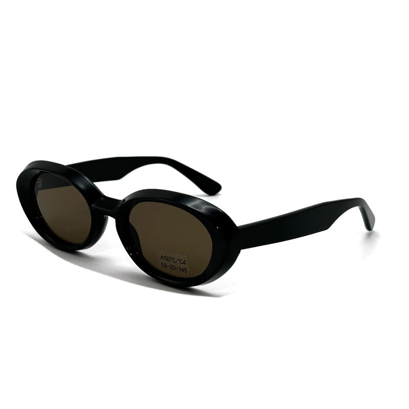 Gafas de sol de marco de acetato de moda con forma de ojo oval y marco clásico modelo de estilo AS075, Gafas de sol Manufactura OEM/ODM