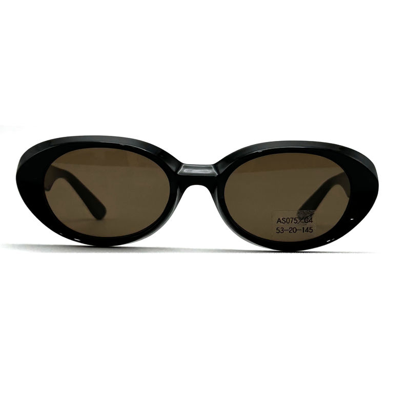 Gafas de sol de marco de acetato de moda con forma de ojo oval y marco clásico modelo de estilo AS075, Gafas de sol Manufactura OEM/ODM