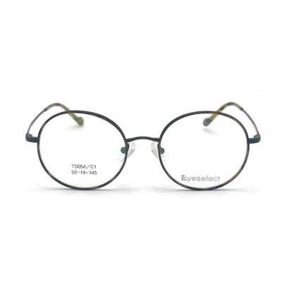 Buen precio TD054 Marco redondo de titanio con almohadillas de nariz ajustables Tamaño 52-19-145 en línea